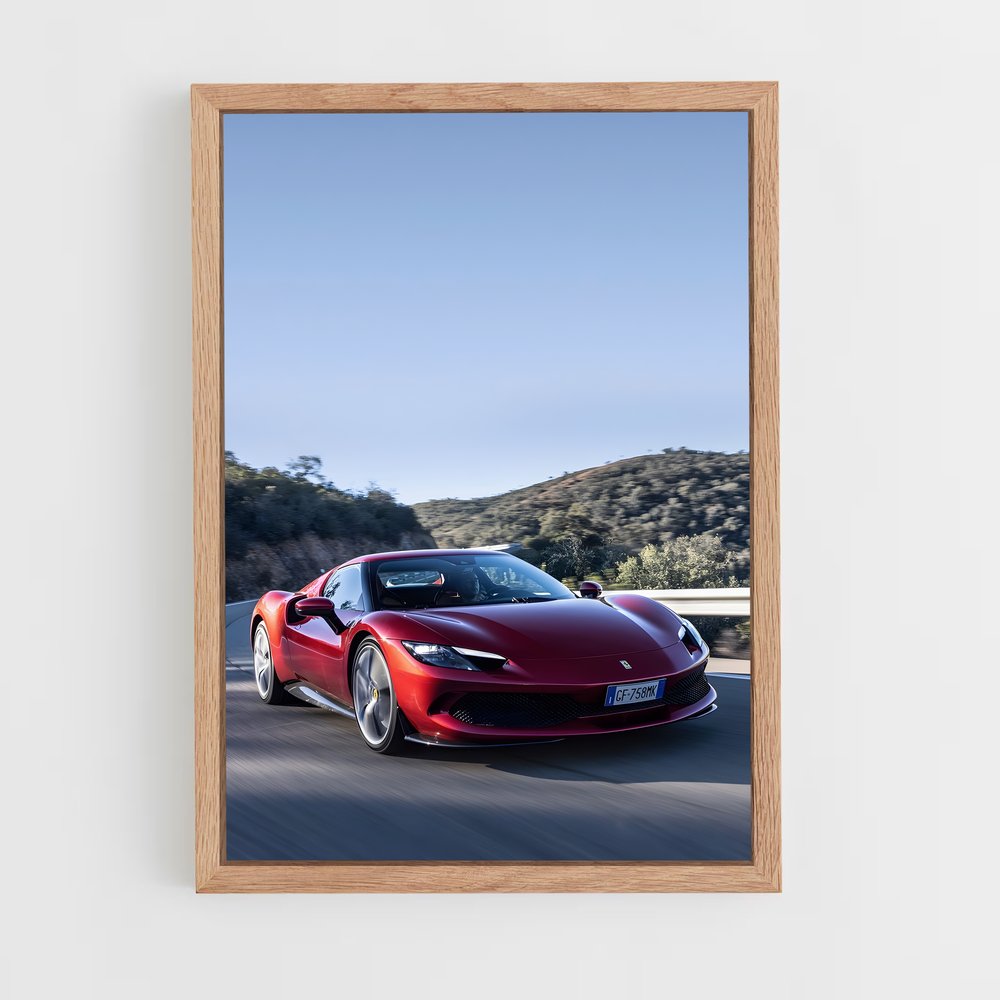 Poster gtb Rouge – affiche Ferrari (vue 4)